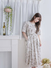 Bloom Dress 焦糖線條印花口袋修腰連身裙/ DS9965
