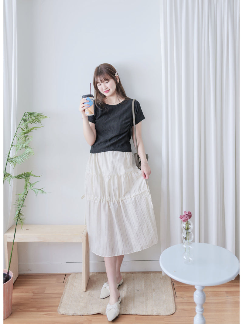 Textured Tee 防皺紋理抓褶短袖上衣/ TP9177  （pre-order)