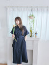 （售完即止) Navy Dress 深藍修腰側開叉連身裙/ DS9977