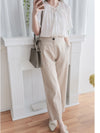 Linen-blend Wide-leg Pants 質感棉麻闊腿褲/ PT8468