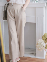 Linen-blend Wide-leg Pants 質感棉麻闊腿褲/ PT8468