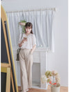 champagne Ribbon Blouse 輕柔質感繫帶紋理上衣/ BU9112