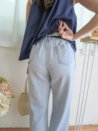 （夏日牛仔褲）顯瘦寬鬆闊腳夏日輕薄牛仔褲, Pants/ PT8428
