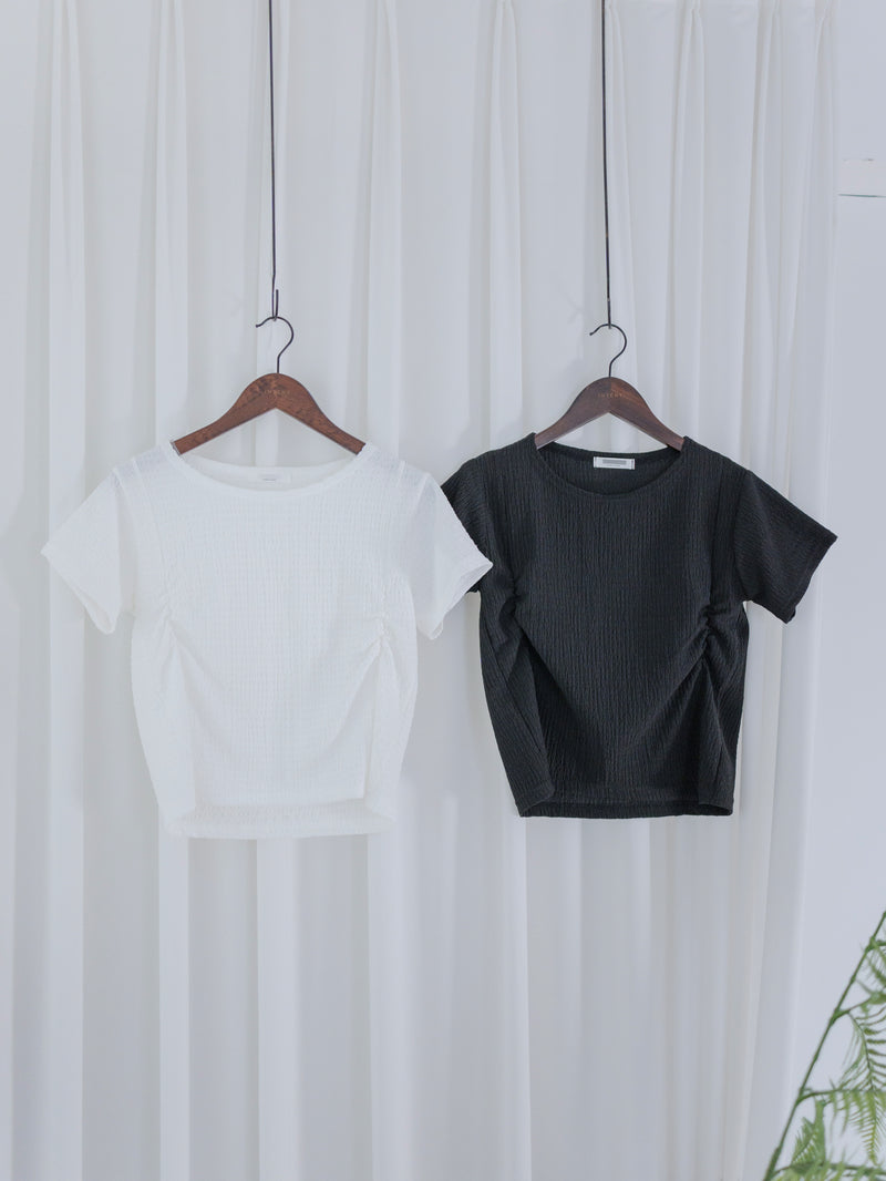 Textured Tee 防皺紋理抓褶短袖上衣/ TP9177  （pre-order)
