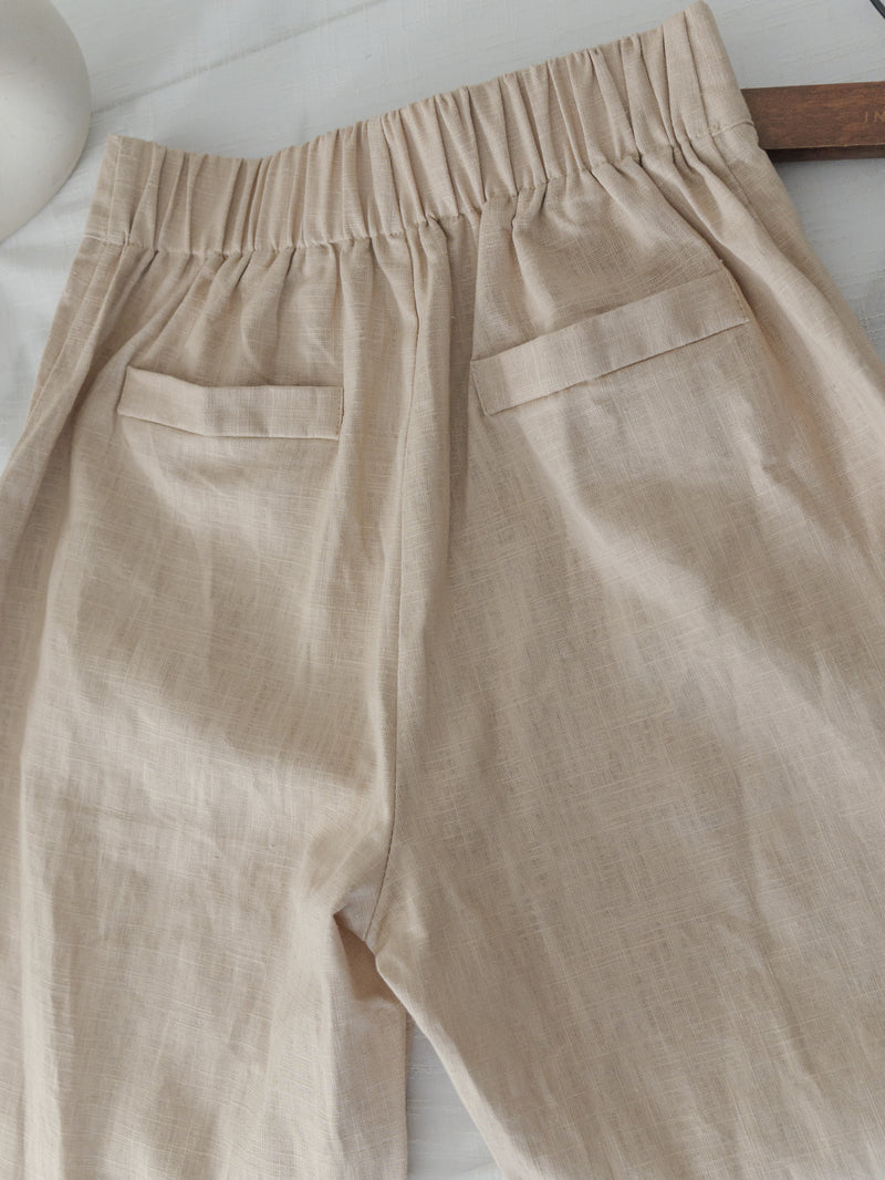 Linen-blend Wide-leg Pants 質感棉麻闊腿褲/ PT8468