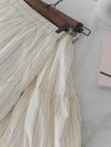 Stripe Ribbon Skirt 法式條紋層次長裙/ SK8903
