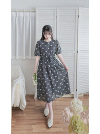 Cloud Floral Dress 雲朵感印花條紋連身裙/ DS9979 (pre-order 8月25截單)