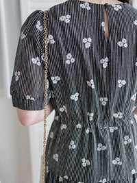 Cloud Floral Dress 雲朵感印花條紋連身裙/ DS9979 (pre-order 8月25截單)