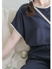 Minimal Navy Set 簡約拼色設計深藍套裝/ SE8084 (pre-order 8月25截單)
