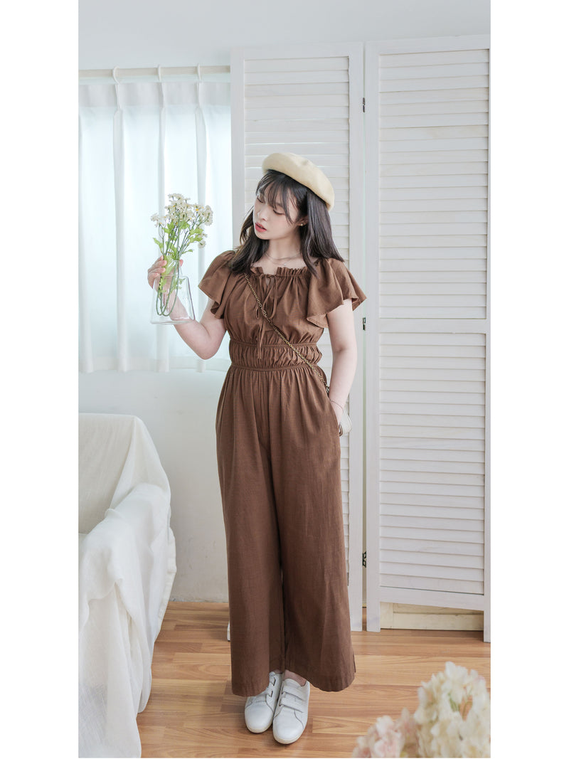 Effortless Ruffle Jumpsuit  顯瘦剪裁雙面綁帶連身褲/ SE8088 (pre-order 8月25截單)