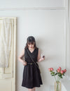 (腰 33"）Vest 不規則金屬扣腰帶口袋背心裙, Dress/ DS9506 (black sold out)