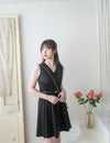 (腰 33"）Vest 不規則金屬扣腰帶口袋背心裙, Dress/ DS9506 (black sold out)