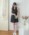 (腰 33"）Vest 不規則金屬扣腰帶口袋背心裙, Dress/ DS9506 (black sold out)