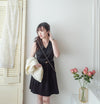 (腰 33"）Vest 不規則金屬扣腰帶口袋背心裙, Dress/ DS9506 (black sold out)