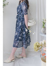 Toile Wrap Dress 暈染印花疊領連身裙/ DS9970