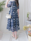 Toile Wrap Dress 暈染印花疊領連身裙/ DS9970