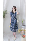 Toile Wrap Dress 暈染印花疊領連身裙/ DS9970