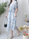 Toile Wrap Dress 暈染印花疊領連身裙/ DS9970