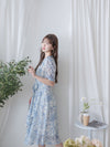 Toile Wrap Dress 暈染印花疊領連身裙/ DS9970