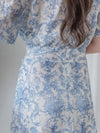 Toile Wrap Dress 暈染印花疊領連身裙/ DS9970