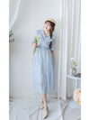 Cloud Floral Dress 雲朵感印花條紋連身裙/ DS9979 (pre-order 8月25截單)
