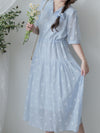 Cloud Floral Dress 雲朵感印花條紋連身裙/ DS9979 (pre-order 8月25截單)