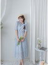 Cloud Floral Dress 雲朵感印花條紋連身裙/ DS9979 (pre-order 8月25截單)