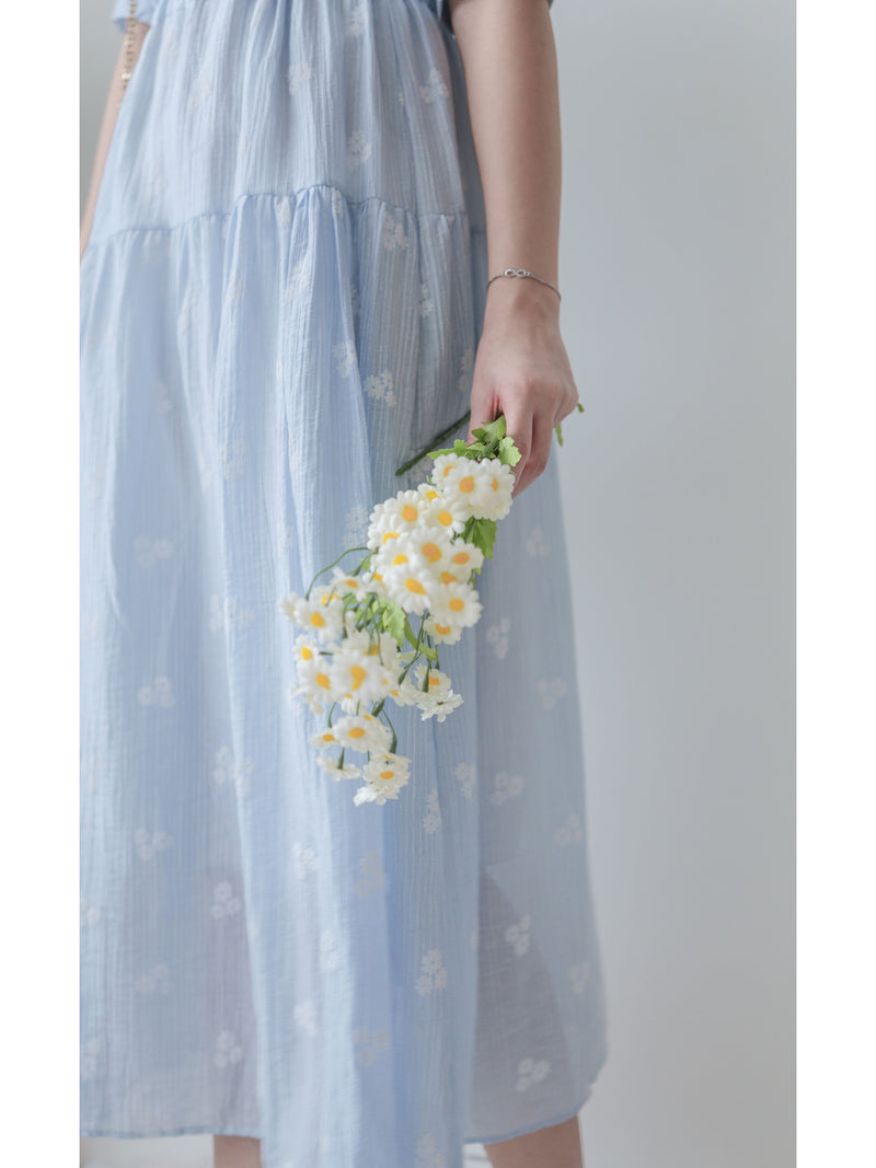 Cloud Floral Dress 雲朵感印花條紋連身裙/ DS9979 (pre-order 8月25截單)