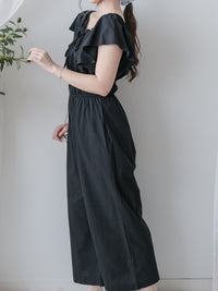 Effortless Ruffle Jumpsuit  顯瘦剪裁雙面綁帶連身褲/ SE8088 (pre-order 8月25截單)