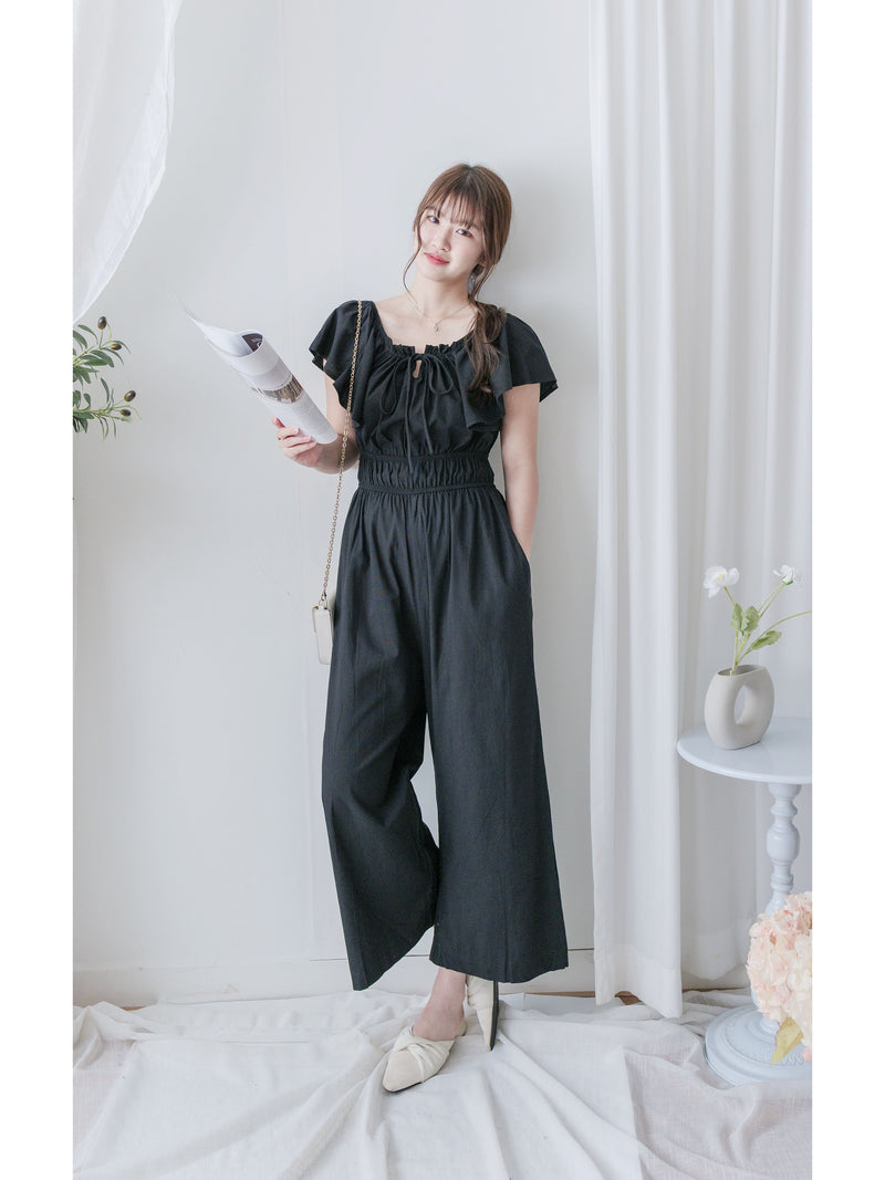 Effortless Ruffle Jumpsuit  顯瘦剪裁雙面綁帶連身褲/ SE8088 (pre-order 8月25截單)