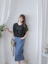 Black Wrap Top Set 黑色兩穿質感疊穿上衣/ TP9178