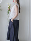 Sleeveless Square Neck Chiffon Top 方領無袖細荷葉衣尾雪紡上衣/ BU9113