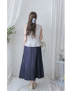 Sleeveless Square Neck Chiffon Top 方領無袖細荷葉衣尾雪紡上衣/ BU9113