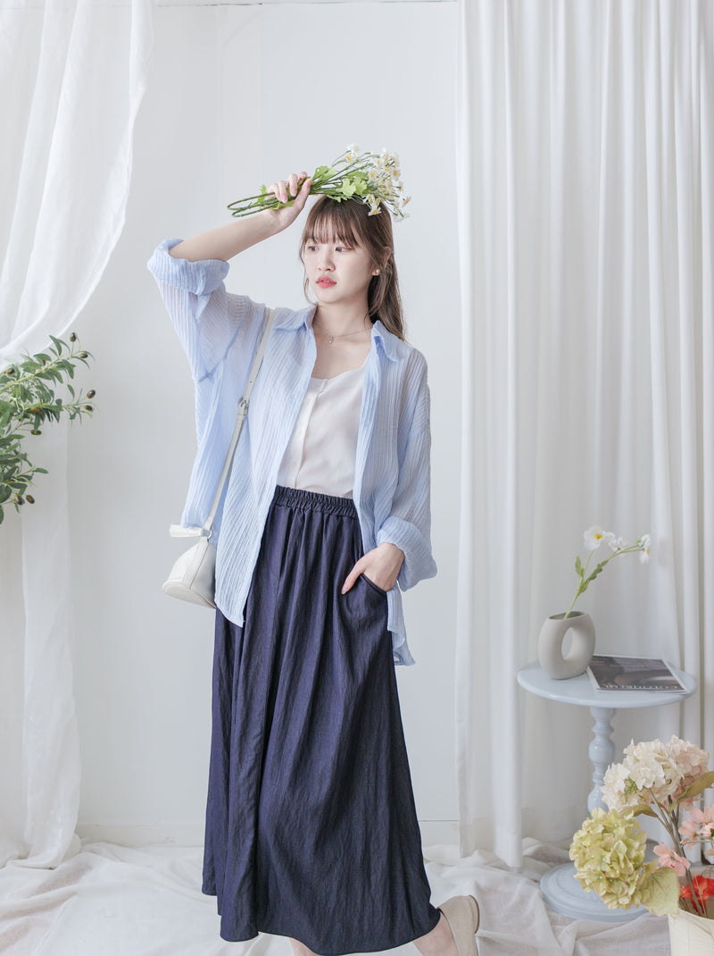 Comfort Stripe Shirt 防皺觸感輕透立體條紋襯衫/ BU9115