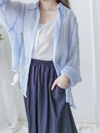 Sleeveless Square Neck Chiffon Top 方領無袖細荷葉衣尾雪紡上衣/ BU9113