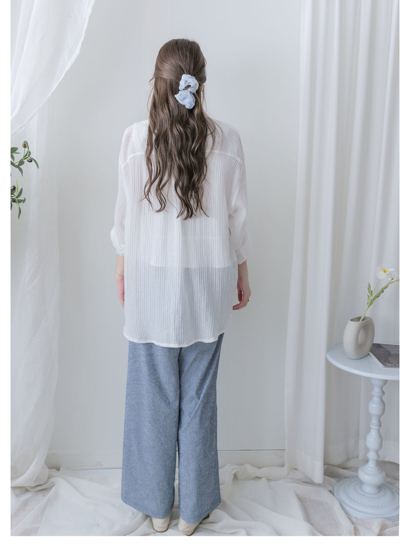 Comfort Stripe Shirt 防皺觸感輕透立體條紋襯衫/ BU9115