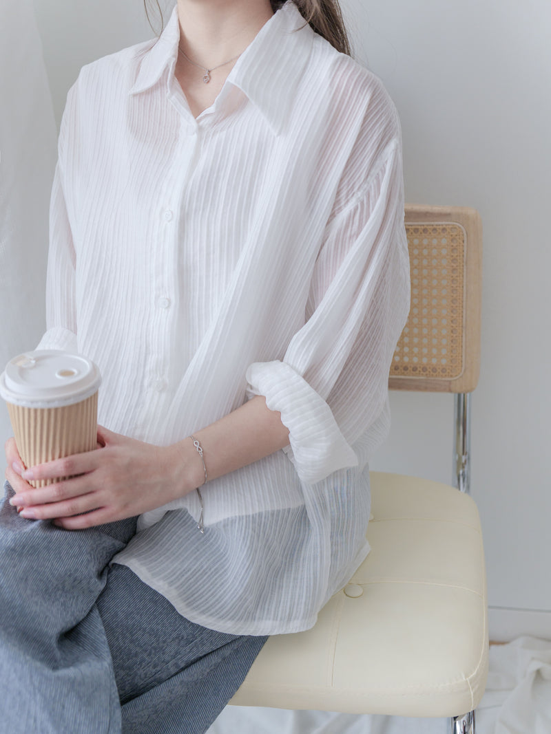 Comfort Stripe Shirt 防皺觸感輕透立體條紋襯衫/ BU9115