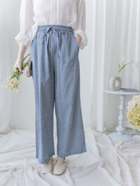 French Stripe Pants 防皺舒適透氣壓紋闊腿褲/ PT8467 (pre-order 8月25截單)