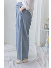 French Stripe Pants 防皺舒適透氣壓紋闊腿褲/ PT8467 (pre-order 8月25截單)