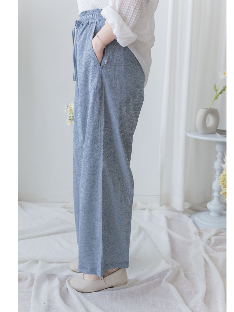 French Stripe Pants 防皺舒適透氣壓紋闊腿褲/ PT8467 (pre-order 8月25截單)