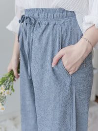 French Stripe Pants 防皺舒適透氣壓紋闊腿褲/ PT8467 (pre-order 8月25截單)