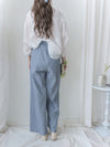 French Stripe Pants 防皺舒適透氣壓紋闊腿褲/ PT8467 (pre-order 8月25截單)