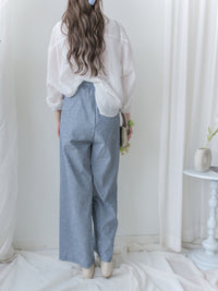 French Stripe Pants 防皺舒適透氣壓紋闊腿褲/ PT8467 (pre-order 8月25截單)
