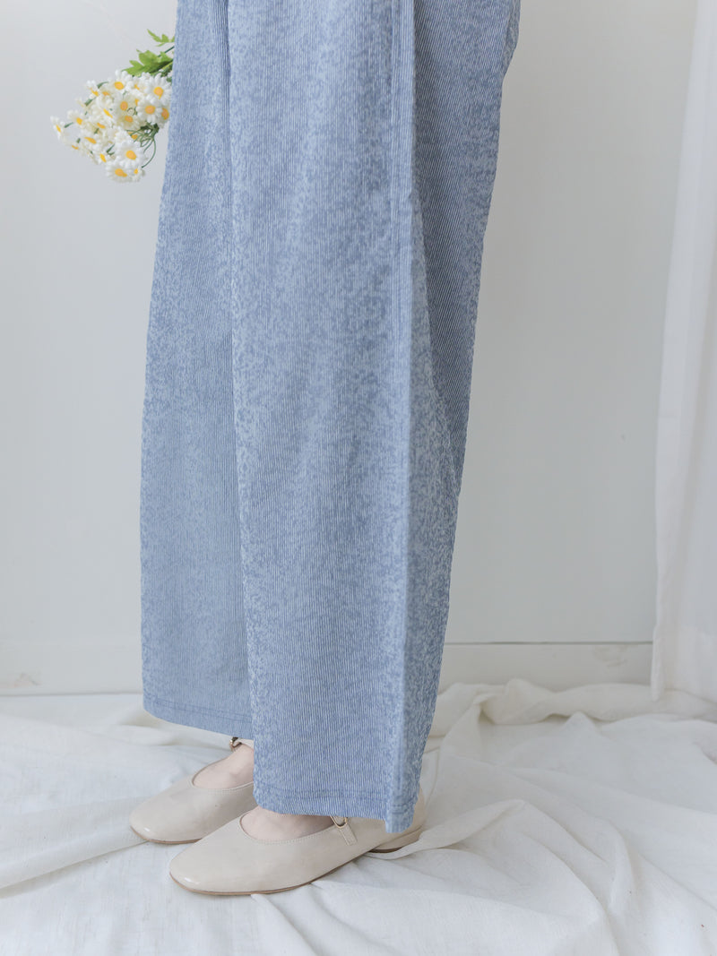 French Stripe Pants 防皺舒適透氣壓紋闊腿褲/ PT8467 (pre-order 8月25截單)