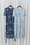 Toile Wrap Dress 暈染印花疊領連身裙/ DS9970