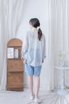 Sheer Stripe Shirt 輕透條紋微V領吊帶襯衫套裝/ BU9116 (Pre-order 淡黃條紋 9月7日截單)