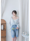 Sheer Stripe Shirt 輕透條紋微V領吊帶襯衫套裝/ BU9116 (Pre-order 淡黃條紋 9月7日截單)