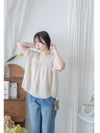 Ruffle Chest Blouse  彈性橡筋衣領傘袖上衣/ BU9117