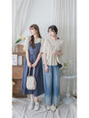 Ruffle Chest Blouse  彈性橡筋衣領傘袖上衣/ BU9117