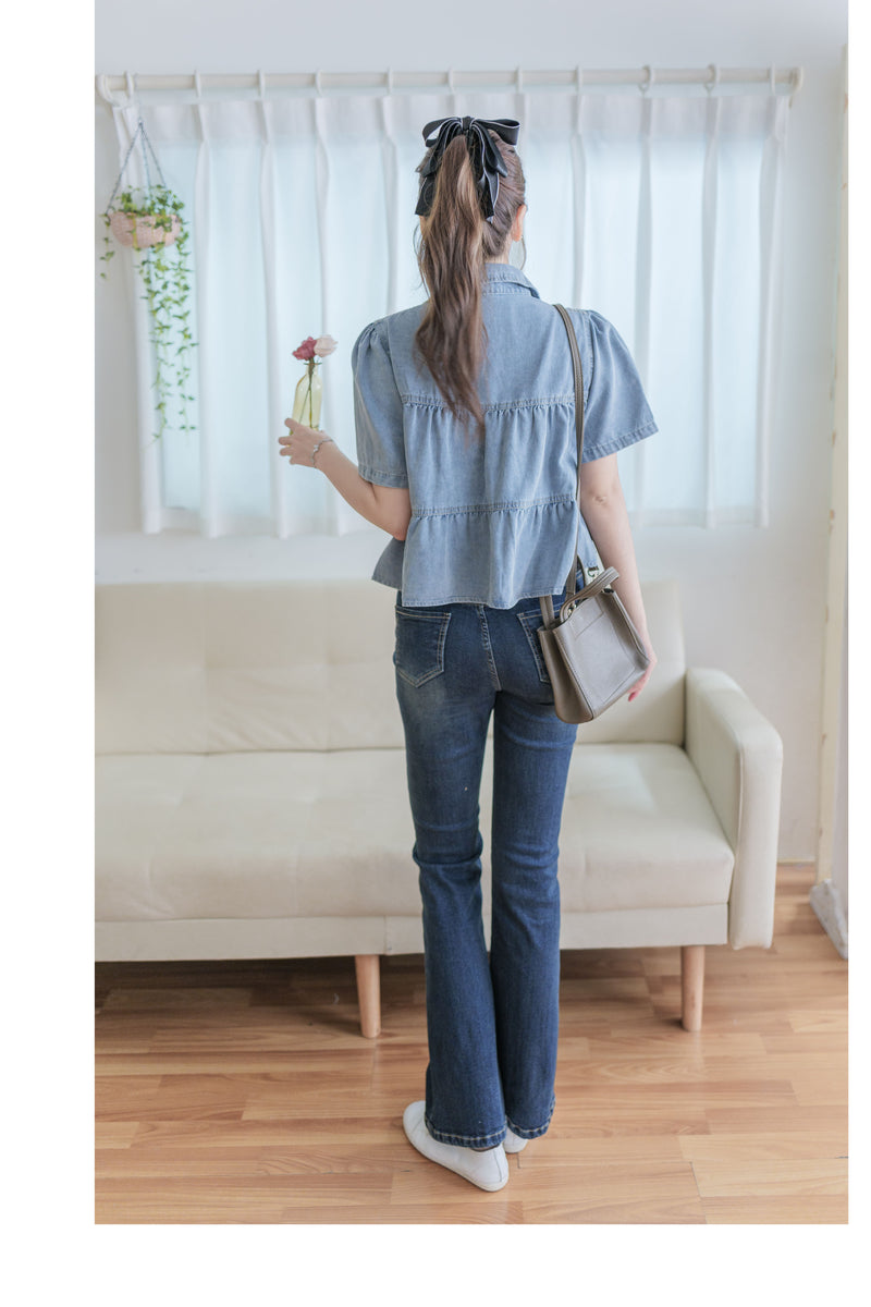 Denim Layers Top 層次牛仔短袖上衣或外套/ TP9182 (pre-order 9月7日截單)